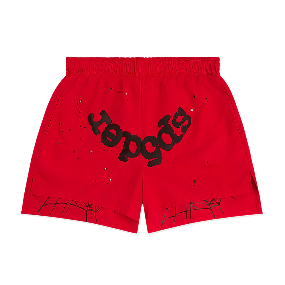 Sp5der OG Web Double Layer Shorts Red 1:1